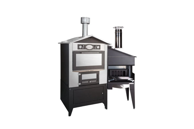 Rossofuoco Sedicinoni Wood-fired oven 100 x 78 cm - Stainless Steel with Falo