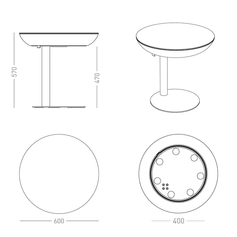 Illuminated Elegance Lounge M57 LED Accu Indoor / Outdoor Ø 60 cm, H 57 cm