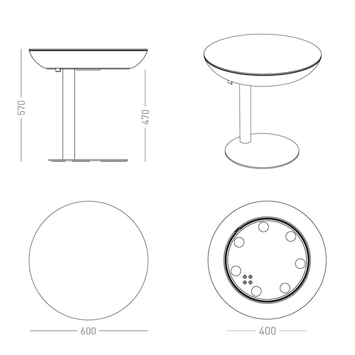 Illuminated Elegance Lounge M57 LED Accu Indoor / Outdoor Ø 60 cm, H 57 cm