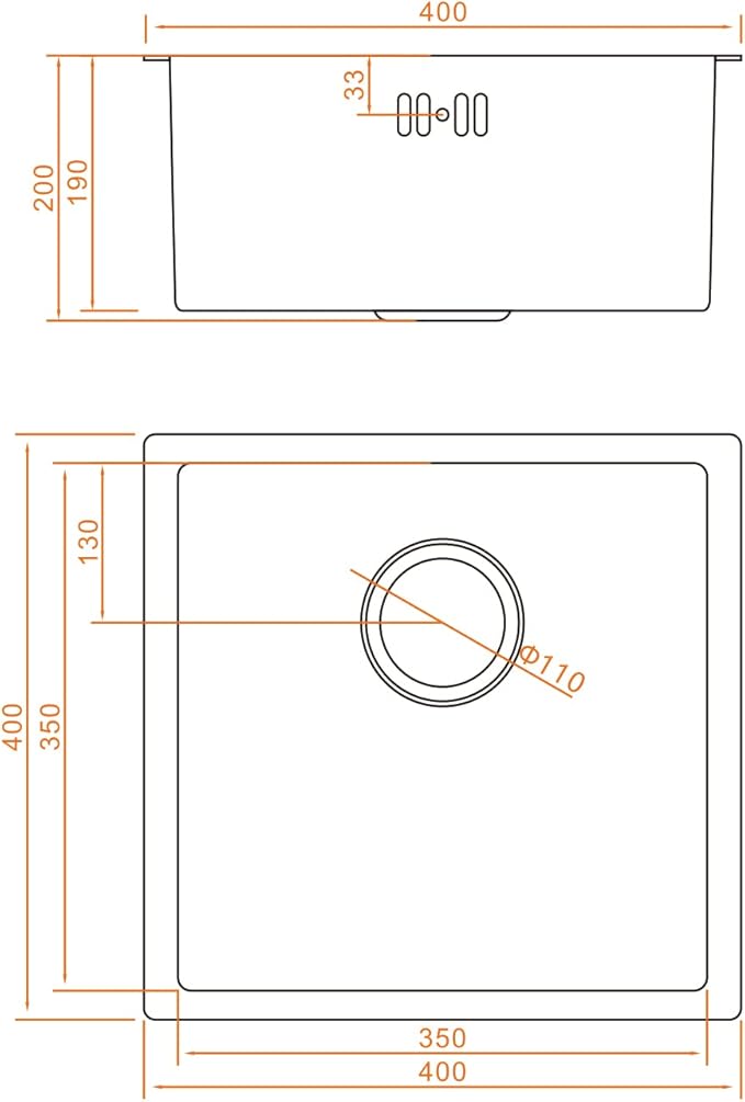Stainless Steel Sink Undermount and Topmount Single Bowl Kitchen Sink with Drainer Fittings, Silver