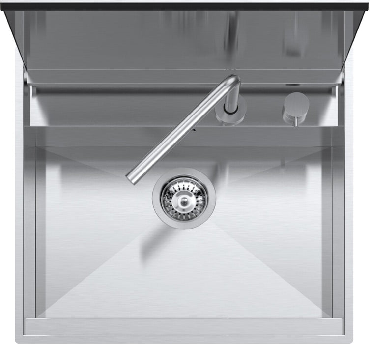 Barazza LAB COVER 316 Outdoor 1 bowl sink cm. 57x51 with lid + tap - satin stainless steel