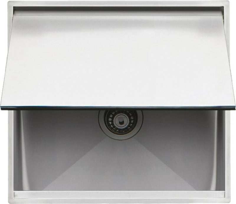 Barazza LAB COVER 316 Outdoor 1 bowl sink cm. 57x51 with lid + tap - satin stainless steel