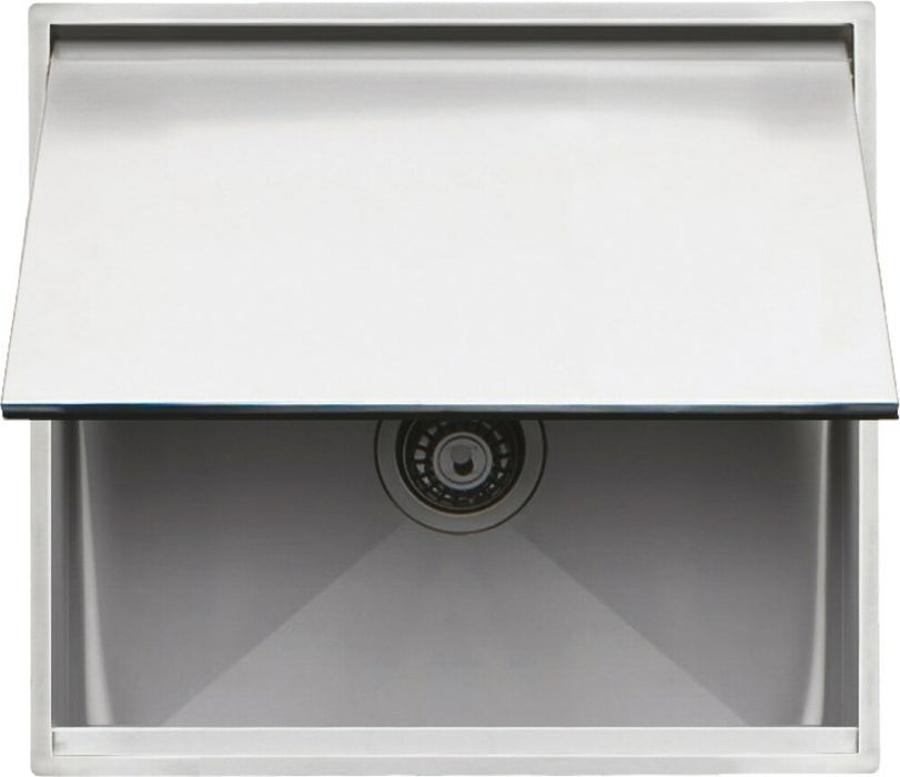 Barazza LAB COVER 316 Outdoor 1 bowl sink cm. 57x51 with lid + tap - satin stainless steel