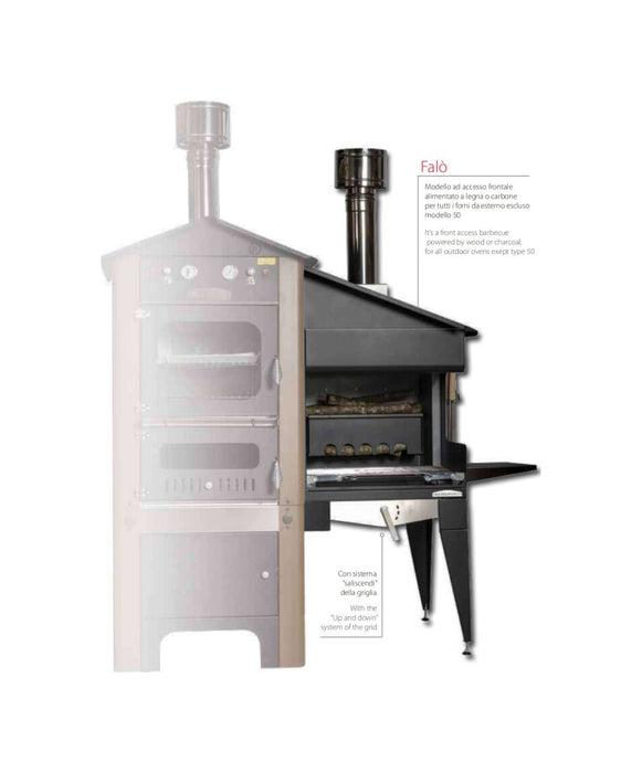 Rossofuoco FALO' Side barbecue 74 x 93 cm for outdoor ovens