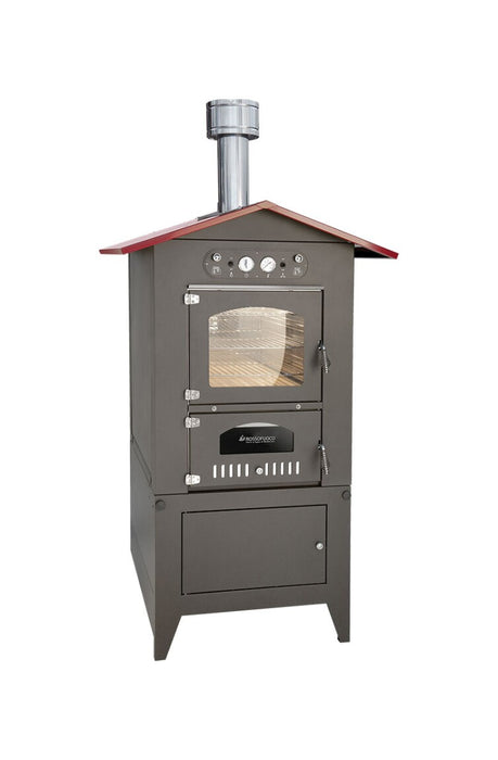 Rossofuoco ECO Outdoor wood-fired oven 80 x 112 cm with separate combustion - anthracite/red