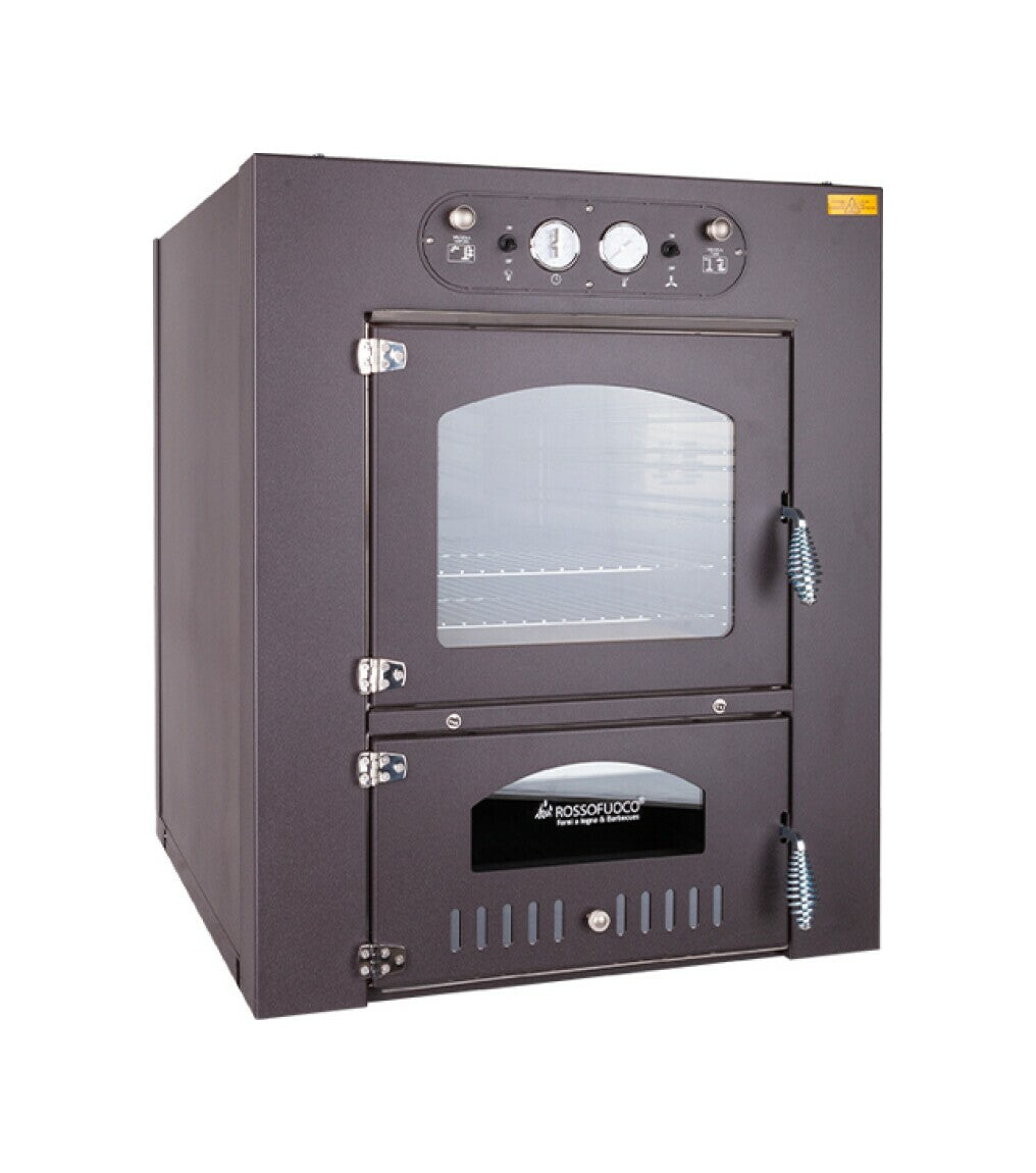 Rossofuoco ECO INCASSO Built-in wood-fired oven 80 x 112 cm with separate combustion - anthracite