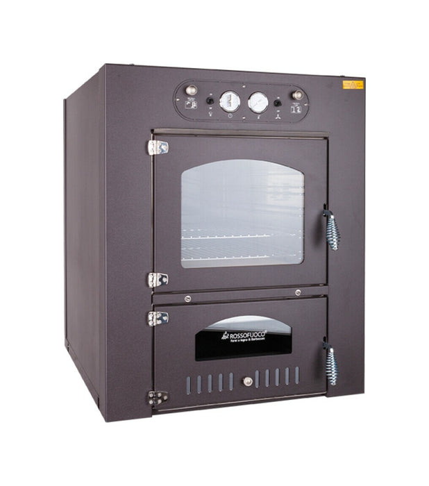 Rossofuoco ECO INCASSO Built-in wood-fired oven 75 x 77 cm with separate combustion - anthracite