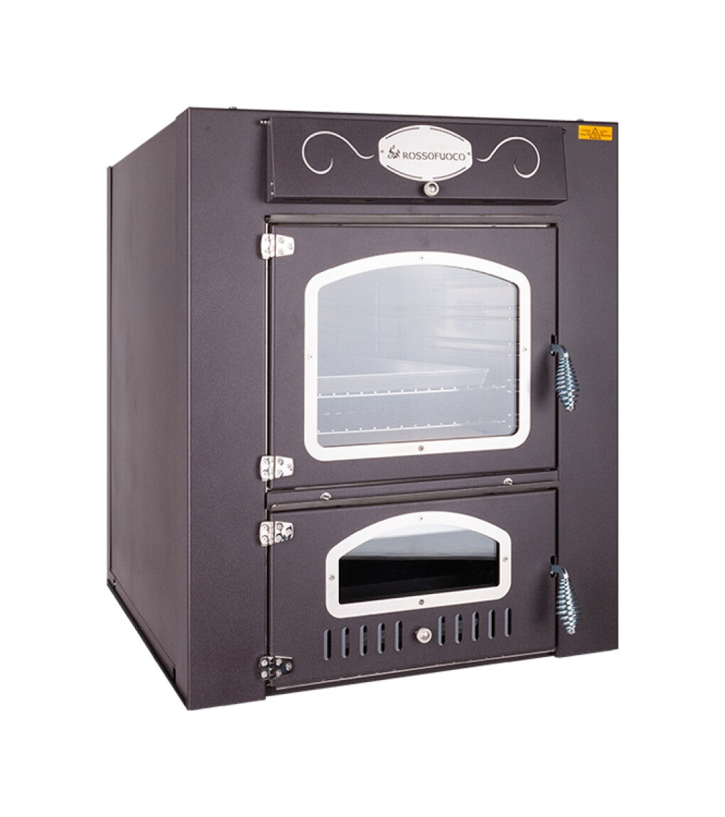 Rossofuoco EFFE INCASSO Built-in wood-fired oven 80 x 112 cm with separate combustion - anthracite