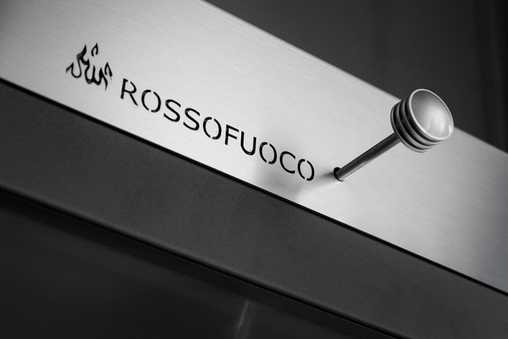 Rossofuoco CUBO Outdoor wood-fired oven 100 x 90 cm with direct/indirect combustion - stainless steel