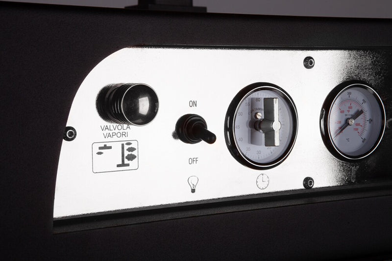 Rossofuoco FIAMMA INCASSO Built-in wood-fired oven 80 x 93 cm with separate combustion - anthracite/stainless steel