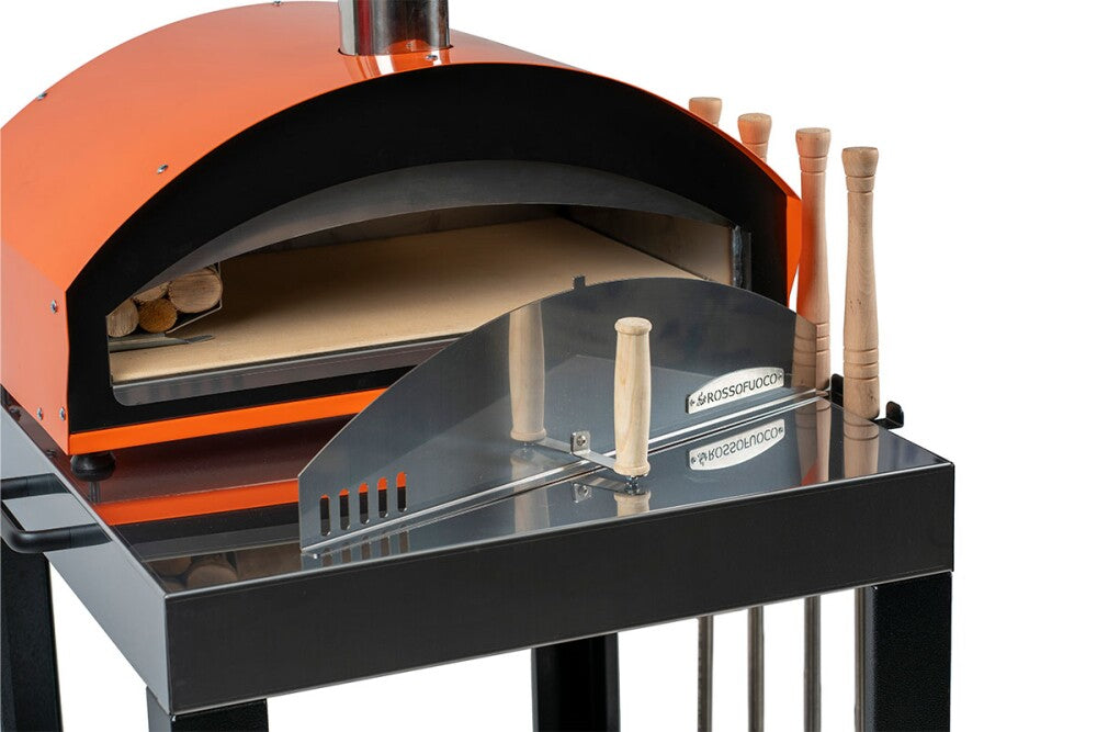 Rossofuoco MINO Outdoor wood-fired oven 70 x 48 cm with direct combustion - orange