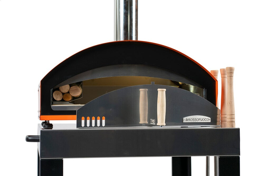 Rossofuoco MINO Outdoor wood-fired oven 70 x 48 cm with direct combustion - orange