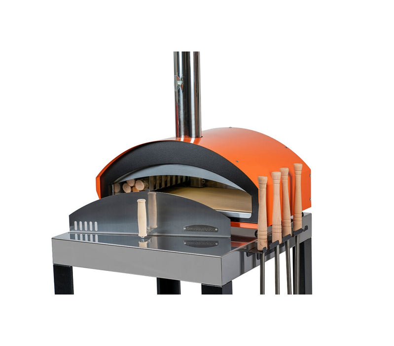 Rossofuoco MINO Outdoor wood-fired oven 70 x 48 cm with direct combustion - orange