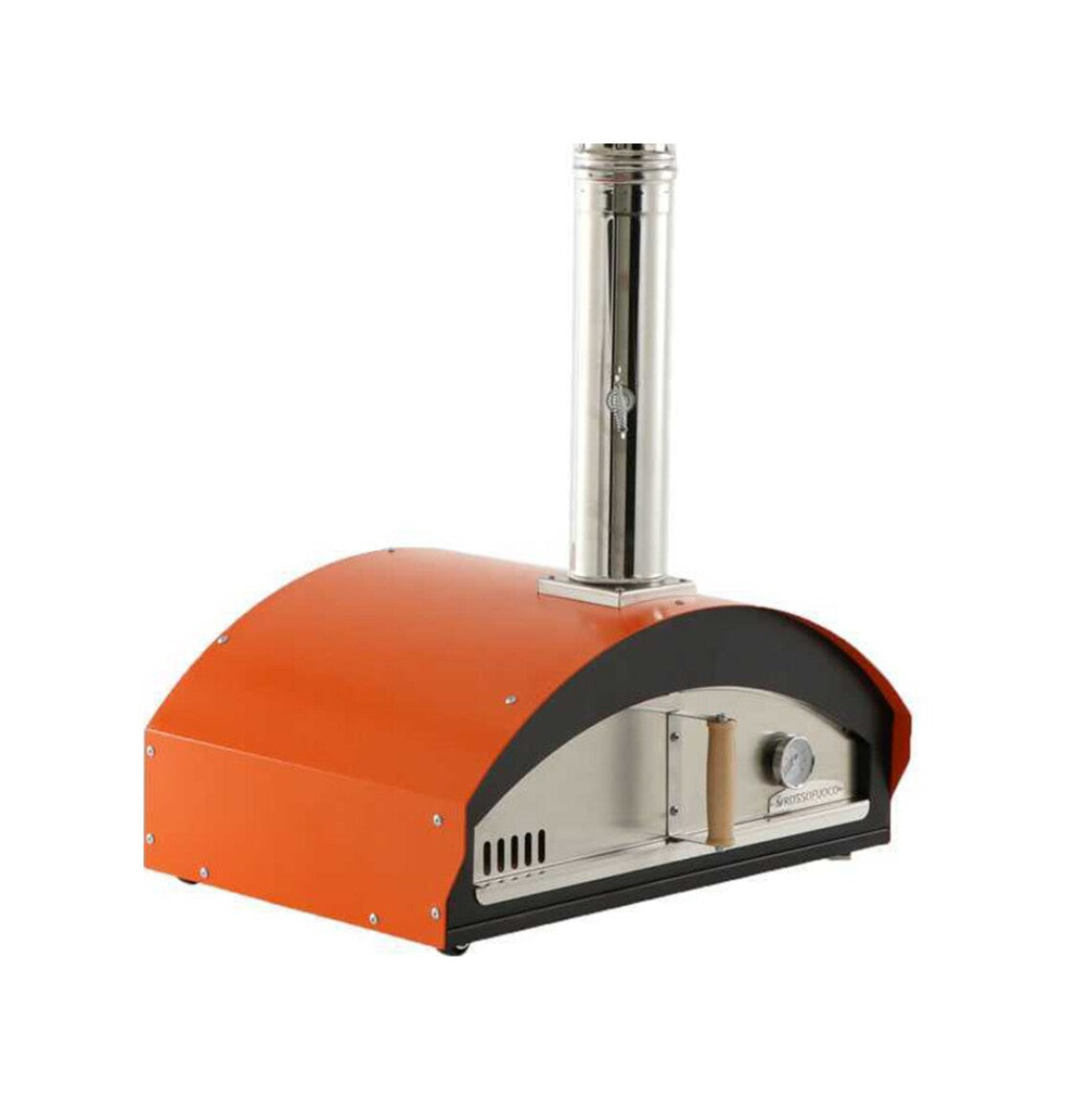 Rossofuoco MINO Outdoor wood-fired oven 70 x 48 cm with direct combustion - Orange Plus cart and accessories