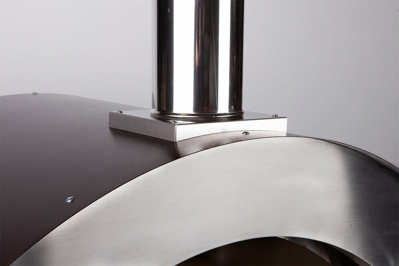 Rossofuoco PIÙTRECENTO Outdoor wood-fired oven 99 x 109 cm with direct combustion - red/stainless