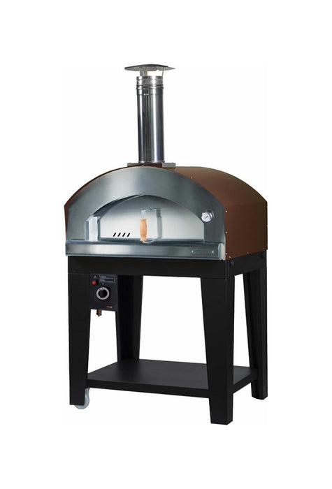 Rossofuoco NONNA LUISA Eu outdoor gas oven 99 x 78cm direct combustion - brown/stainless