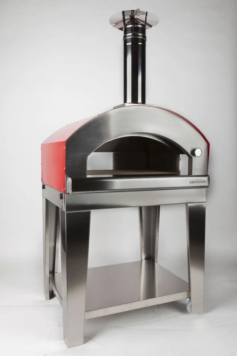 Rossofuoco NONNA LUISA Outdoor wood-fired oven 99 x 78 cm with direct combustion - red/stainless