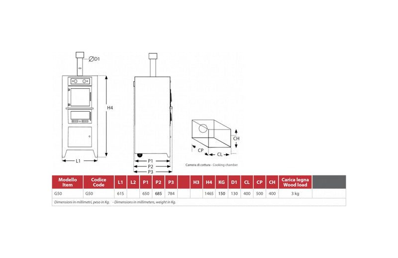 Rossofuoco G50 Wood-Fired Oven 61 X 65 Cm - Cream