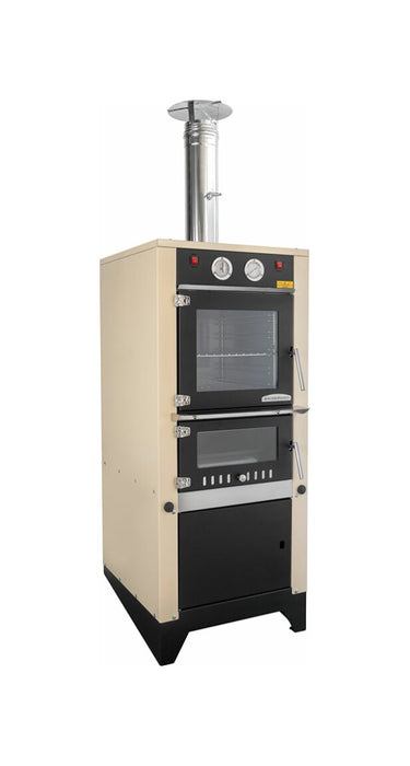 Rossofuoco G50 Outdoor wood-fired oven 61 x 65 cm with separate combustion - cream