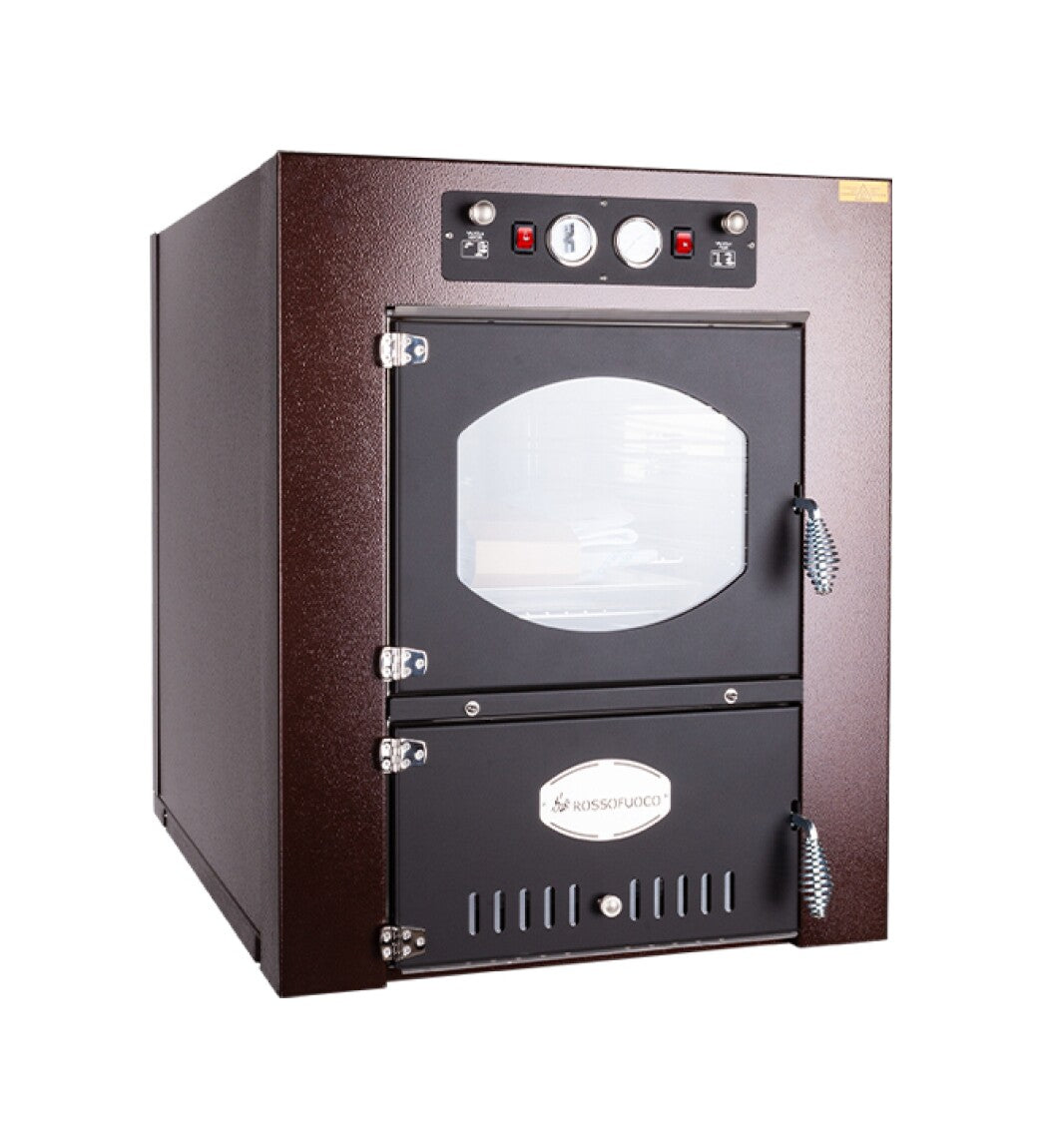 Rossofuoco GARDEN COLOR INCASSO Built-in wood-fired oven 80 x 93 cm with separate combustion - brown