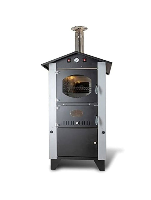 Rossofuoco GARDEN 1500 Outdoor wood-fired oven 92 x 108 cm with separate combustion - silver grey/black