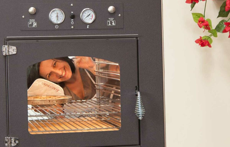 Rossofuoco Quattrostagioni Built-In Double-Sided Wood-Fired Oven 75 X 80 Cm - Anthracite/Steel