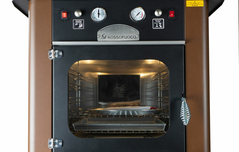 Rossofuoco RAGGIO Outdoor wood-fired oven 75 x 91 cm with separate combustion - oxide brown/black