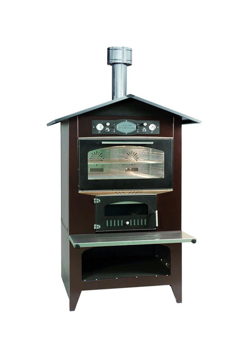 Rossofuoco SEDICINONI COUNTRY Outdoor wood-fired oven 100 x 78 cm with separate combustion - brown/stainless steel