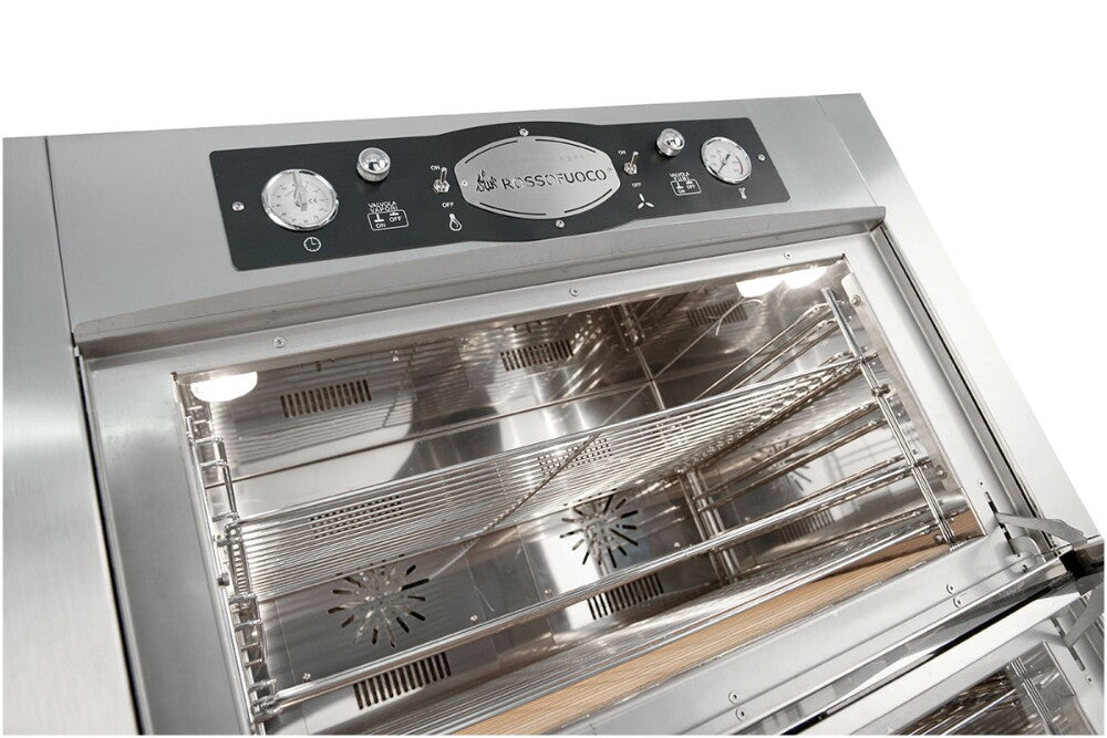 Rossofuoco SEDICINONI Built-in wood-fired oven 100 x 78 cm with separate combustion - stainless steel