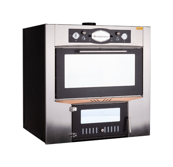 Rossofuoco SEDICINONI Built-in wood-fired oven 100 x 78 cm with separate combustion - stainless steel