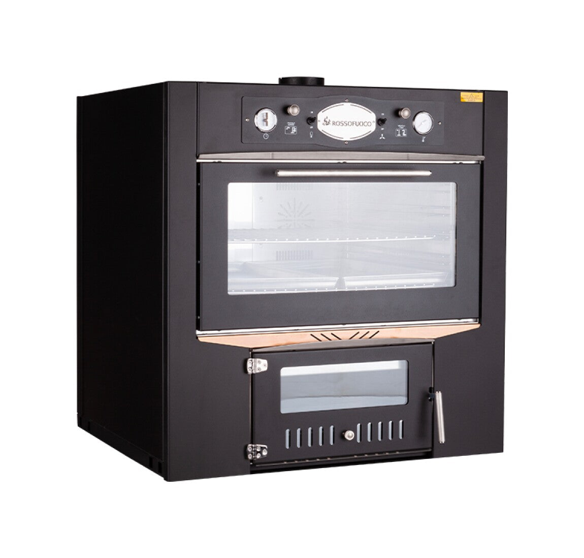 Rossofuoco SEDICINONI BLACK Built-in wood-fired oven 100 x 78 cm with separate combustion - black