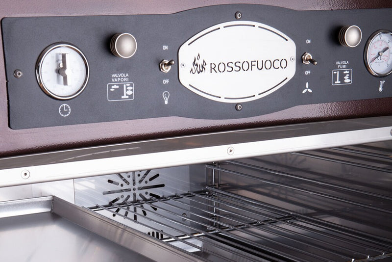 Rossofuoco SEDICINONI COUNTRY Built-in wood-fired oven 100 x 78 cm with separate combustion - brown