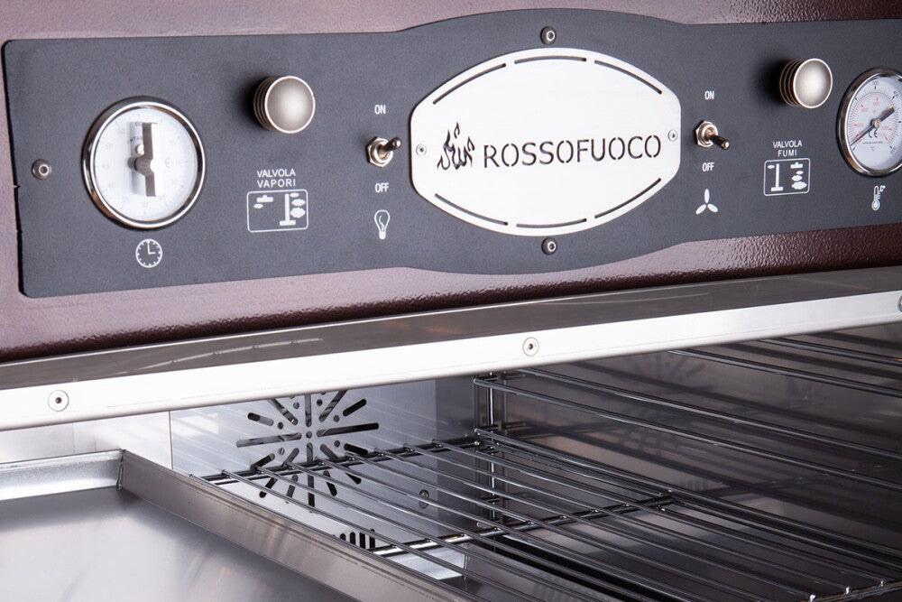 Rossofuoco SEDICINONI COUNTRY Built-in wood-fired oven 100 x 78 cm with separate combustion - brown