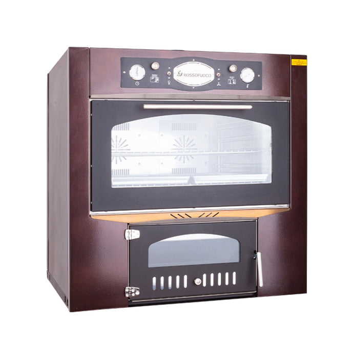 Rossofuoco SEDICINONI COUNTRY Built-in wood-fired oven 100 x 78 cm with separate combustion - brown