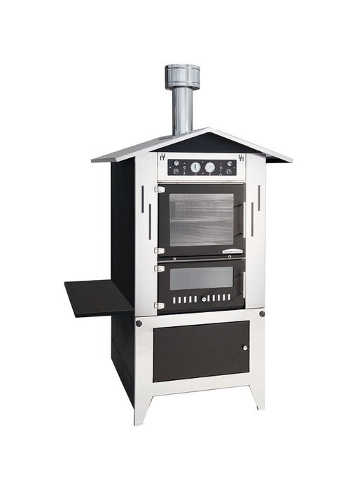 Rossofuoco STEEL Outdoor wood-fired oven 80 x 93 cm with separate combustion - stainless steel