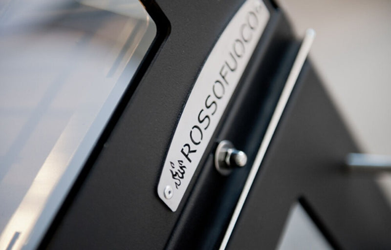 Rossofuoco STEEL INCASSO Built-in wood-fired oven 75 x 77 cm with separate combustion - stainless steel