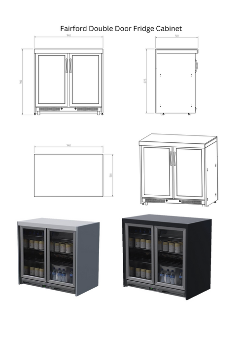 Whistler Fairford Black Outdoor Kitchen with Burford 5-Burner BBQ | 3.6M Full-Length