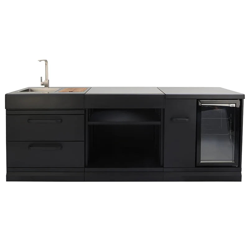 GRLLR Outdoor Kitchen Sink Open Shelve and Fridge | Full length 2.4M