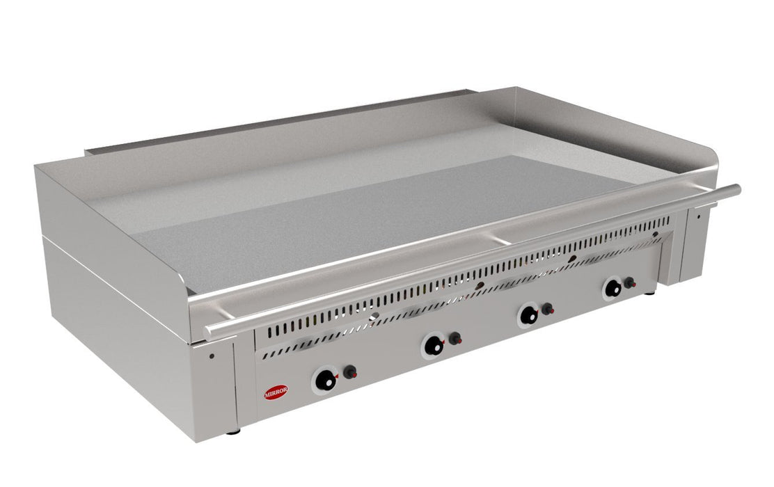 MIRROR ZONE 4 HEAVY DUTY GAS CHROME GRIDDLE - 4 COOKING ZONES