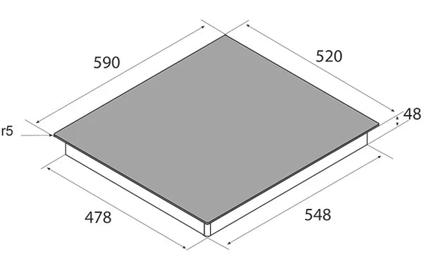 Airforce Smart 60cm Induction Hob with touch control slider & 2 bridgable zones