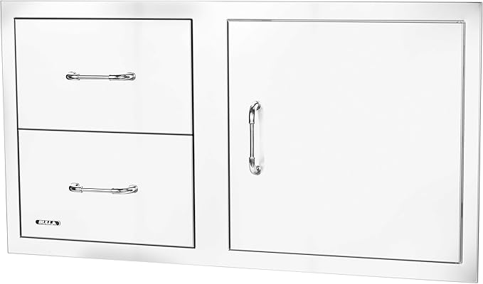Bull Outdoor Products Premium Components for Outdoor Kitchen BBQ Island 38" Door/Drawer Combo with Reveal