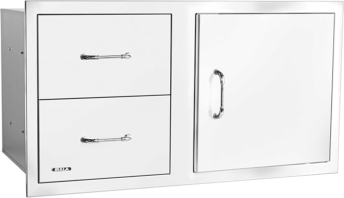 Bull Outdoor Products Premium Components for Outdoor Kitchen BBQ Island 38" Door/Drawer Combo with Reveal