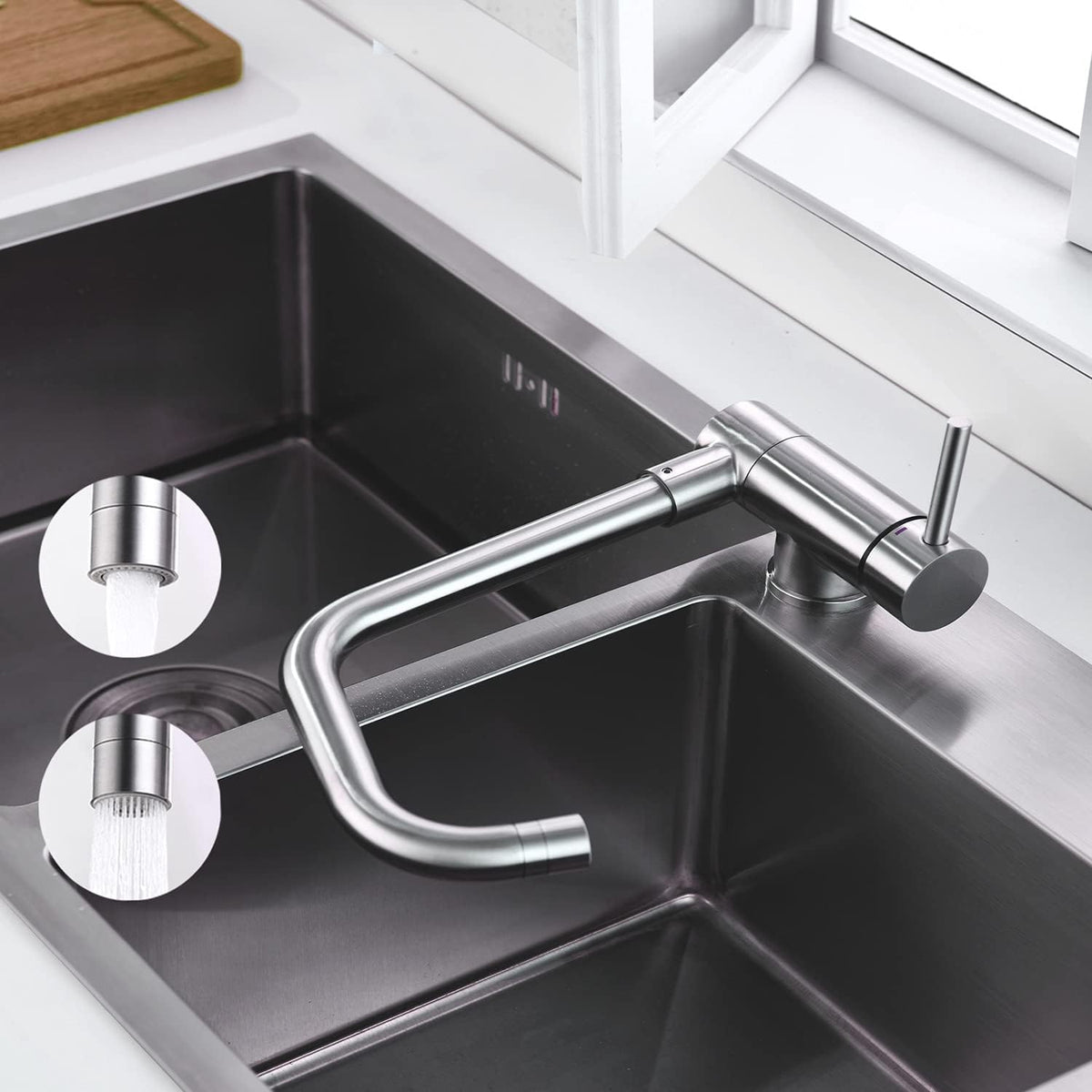 Foldable Tap 360° Rotation, Sink Mixer Tap Single Lever Mixer ...