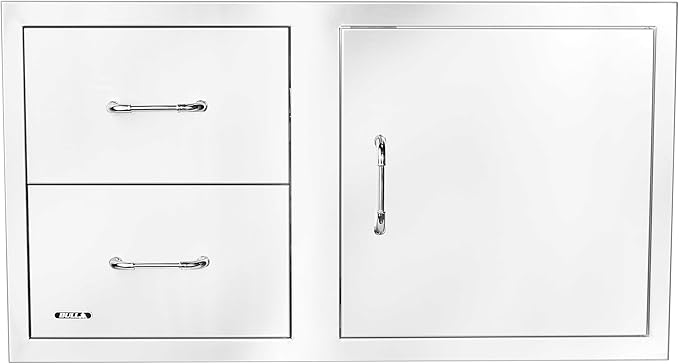 Bull Outdoor Products Premium Components for Outdoor Kitchen BBQ Island 38" Door/Drawer Combo with Reveal