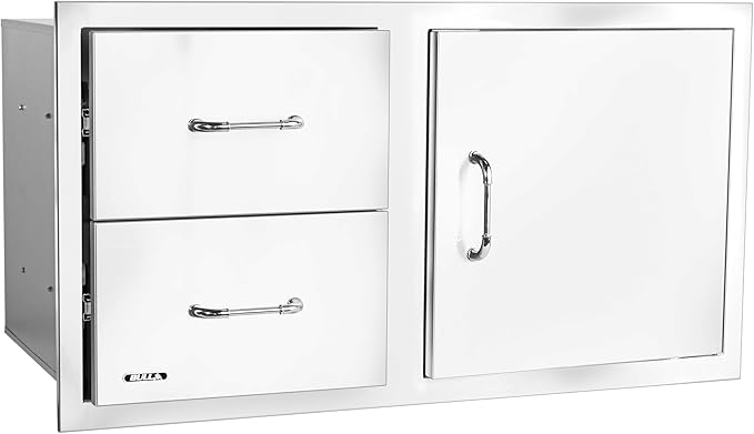 Bull Outdoor Products Premium Components for Outdoor Kitchen BBQ Island 38" Door/Drawer Combo with Reveal