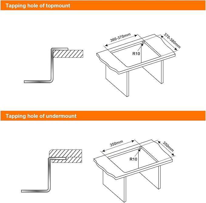 Stainless Steel Sink Undermount and Topmount Single Bowl Kitchen Sink with Drainer Fittings, Silver