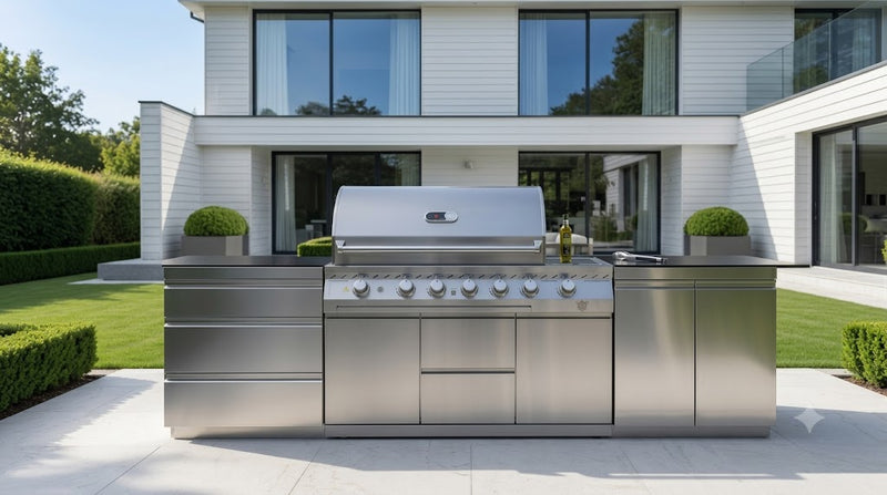 Whistler Outdoor Kitchen 6 Burner BBQ, Double Doors and Triple Drawer | 3.1M