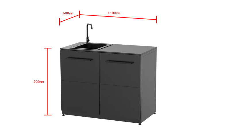 Cozze® Elements Outdoor Kitchen with Sink 110 x 60 x 90 cm