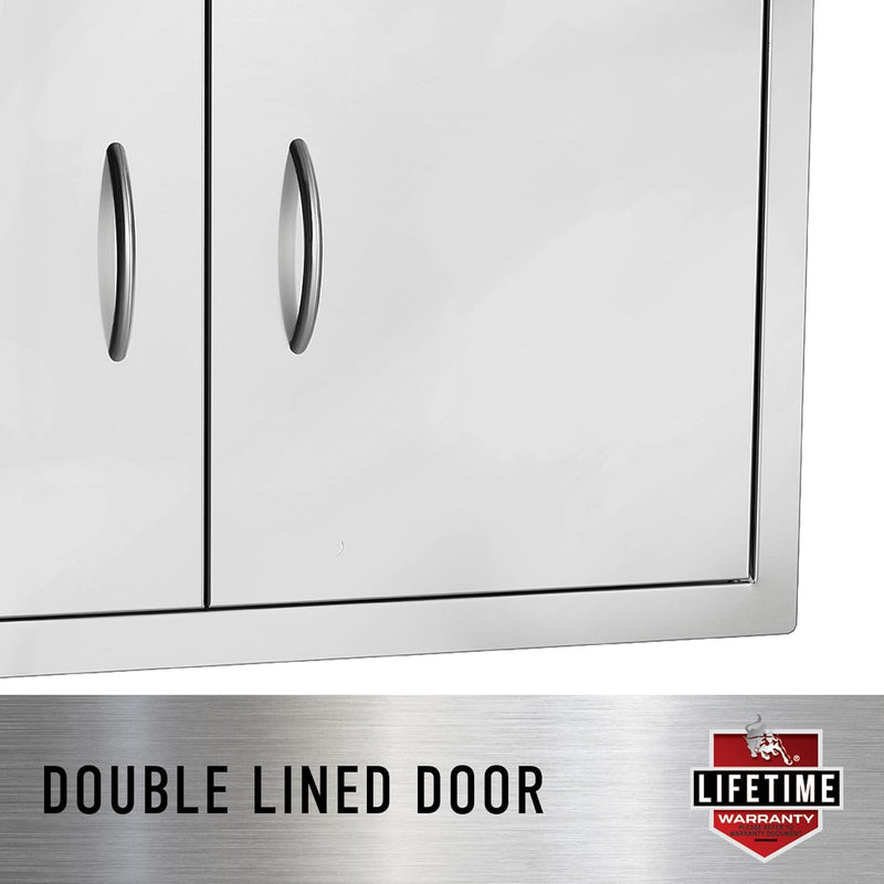 Bull Outdoor Products Premium Components for Outdoor Kitchen BBQ Island 38" Door/Drawer Combo with Reveal