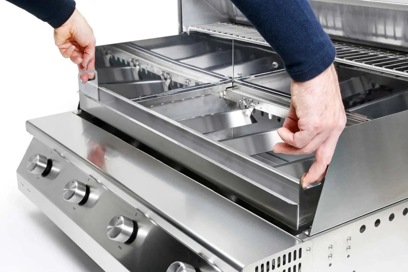 Barbecue Grill - Fry Top 750 4-burner Hybrid  barbecue with Teppanyaki Plate